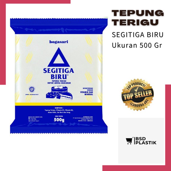 

Tepung Terigu Segitiga Biru Tepung Segitiga Biru Flour Tepung Bogasari Wheat Flour ukuran 500 gr