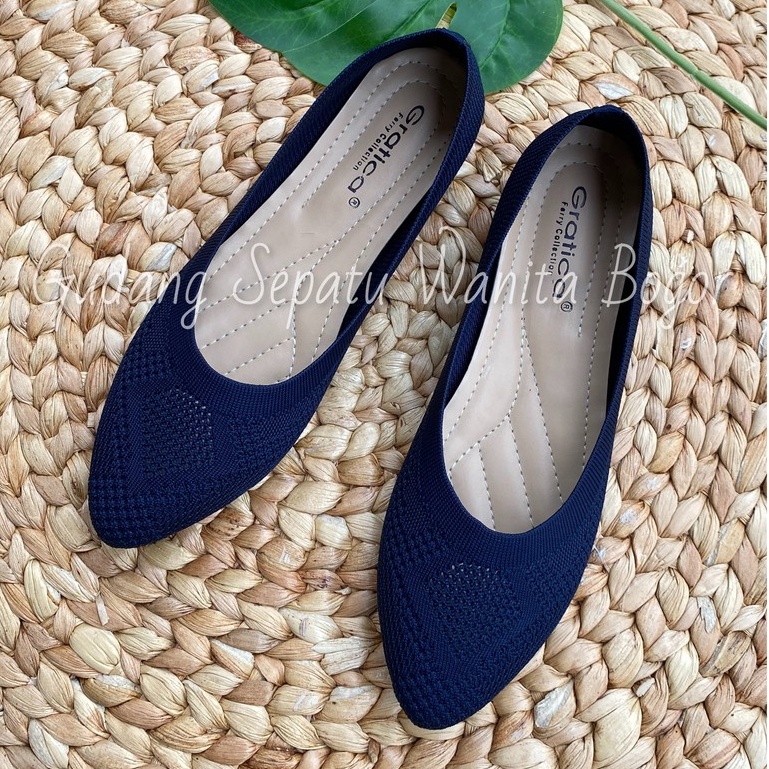 Gratica Sepatu Wanita Flat Shoes Rajut Lancip MARION AW 92