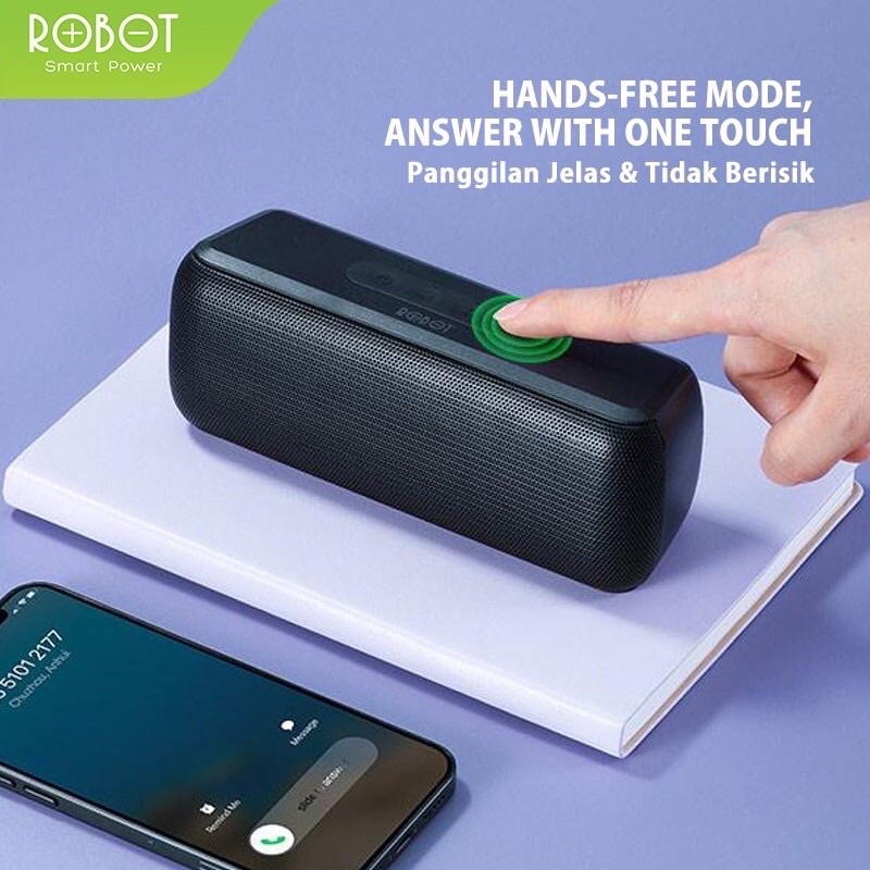 Robot RB220 Speaker Bluetooth 5.0 Powerful Sound Portable True Wireless  Garansi Original Resmi