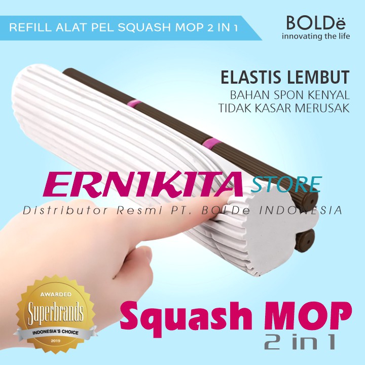 BOLDe REFILL SQUASH MOP 2 IN 1 - Sponge Alat Pel Modern