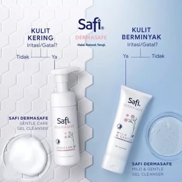 SAFI DERMASAFE Trial Kit (Paket Hemat) | Mousse Gel Cleanser (Facial Wash/Busa Pembersih/Cuci Muka) | Day Night Moisturizer (Pelembap Siang Malam) | Booster Mist (Face Mist Spray) | ❤ jselectiv ❤ SAFI DERMASAFE SERIES - ORI✔️BPOM✔️COD✔️