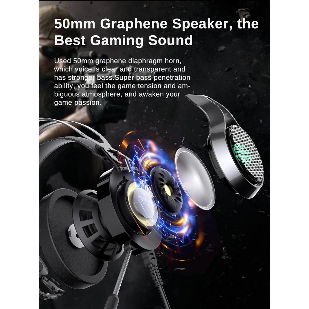 DACOM GH05 - Wired Gaming Headphone with Virtual 7.1 Surround Sound - Headphone Gaming dari DACOM