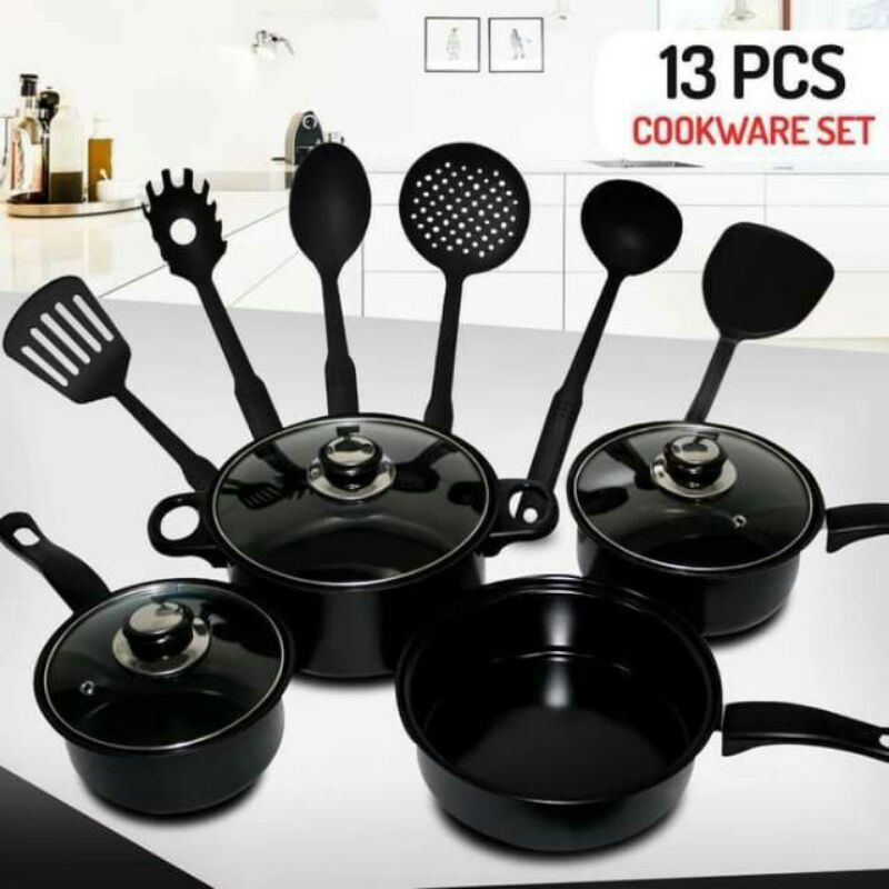 cookware set hitam 13 pcs