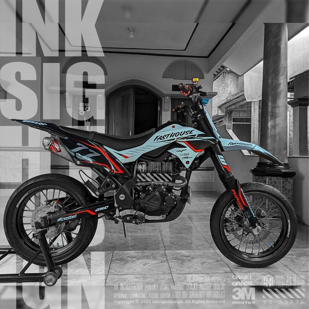 Decal Dtracker 150 KLX Dekal Sticker Motor Custom Motif Grafis Fasthouse