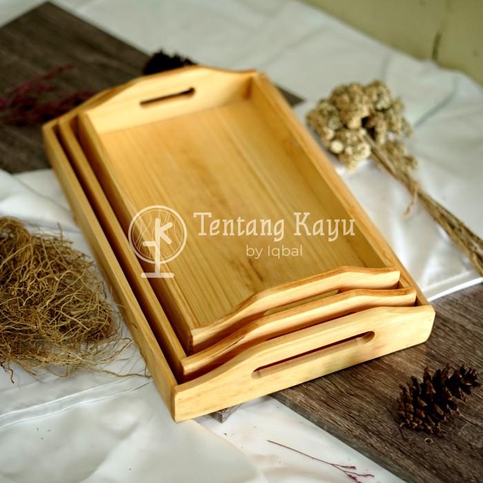 Nampan Wooden Tray Nampan Kayu Baki Kayu Kotak Panjang Besar Kecil Sedang