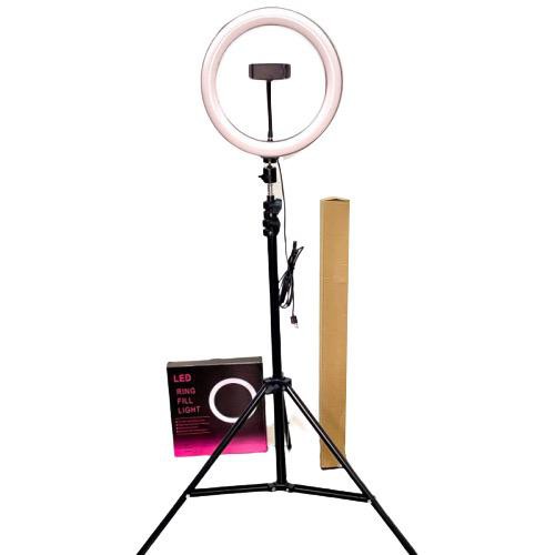 Paket Ring Light Led Lampu 20cm + Tripod 2.1M Make Up Vlog Lampu Ring light [Qtop.id]