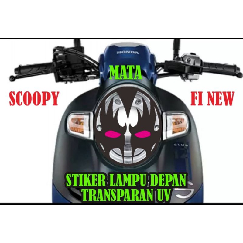 STIKER TRANSPARAN LAMPU ALIS DEPAN HONDA SCOOPY MODEL KELELAWAR