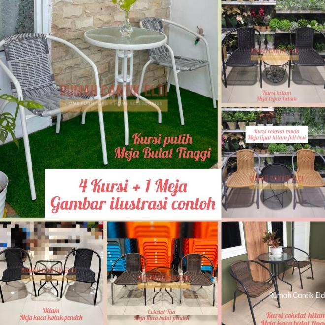 Kursi Meja (4 + 1)Teras Tamu Taman Outdoor Cafe