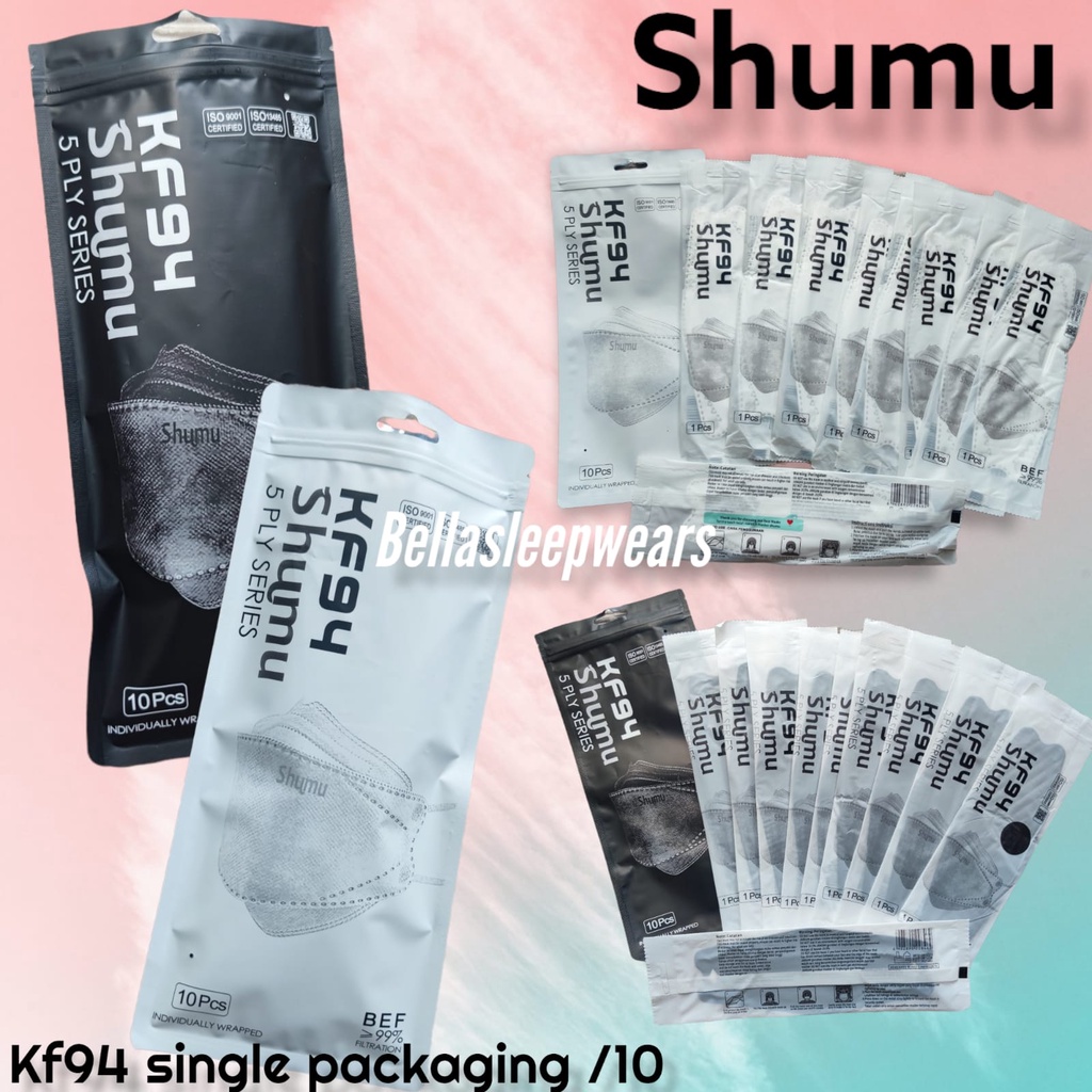 MASKER SHUMU KF94 PRO 5PLY SINGLE INDIVIDUAL PACKING ORIGINAL KEMENKES ISI 10 PACK