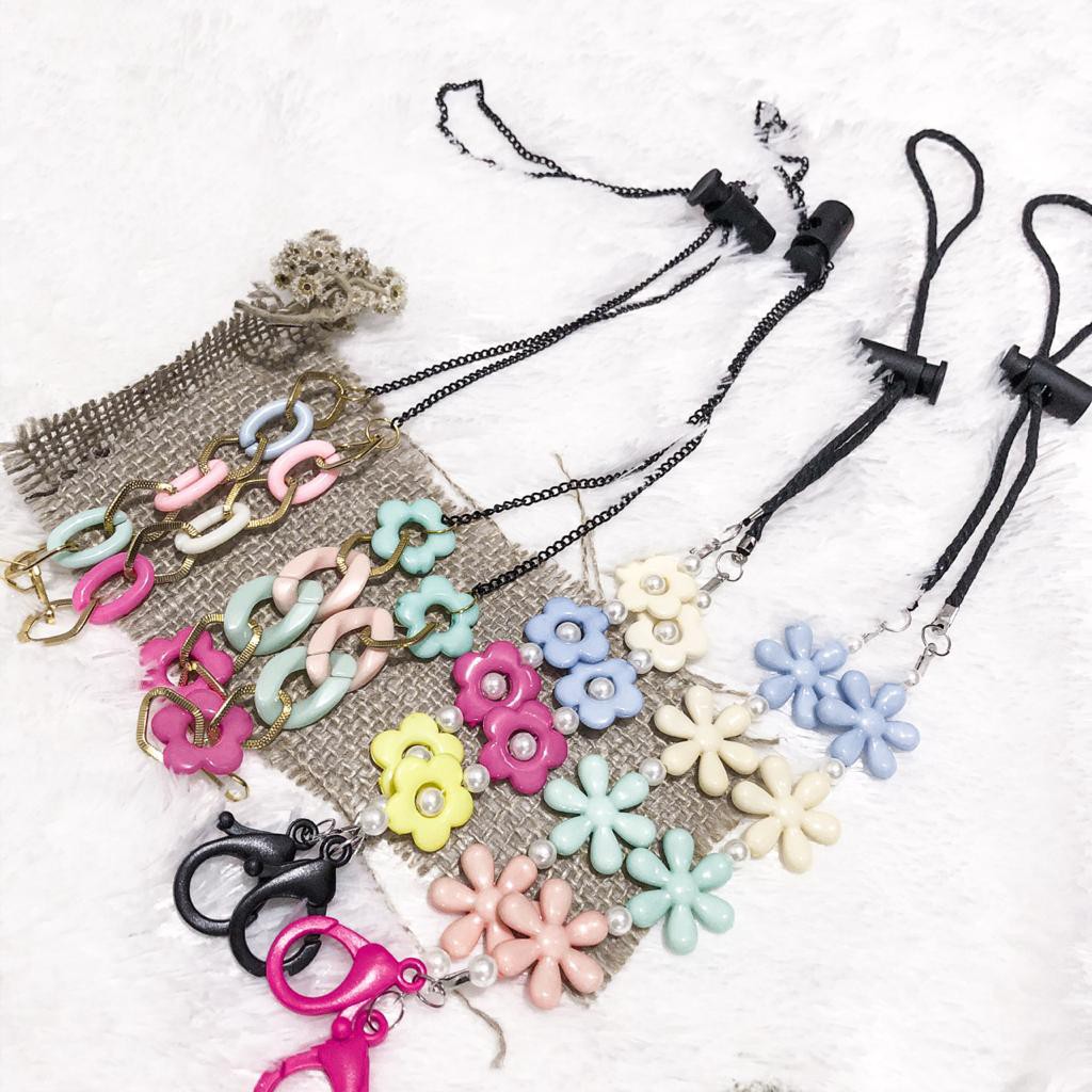 (2IN1 STRAPMASK) MASKER TIE DYE MURAH MASKER PUTIH MASKER KAIN KALUNG MASKER TIE DYE CHAIN MASK STRA