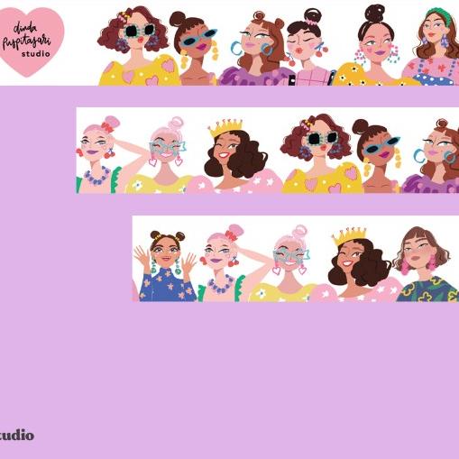 

♚ Girl Gang Washi Tape (with Foil Gold) ◊
