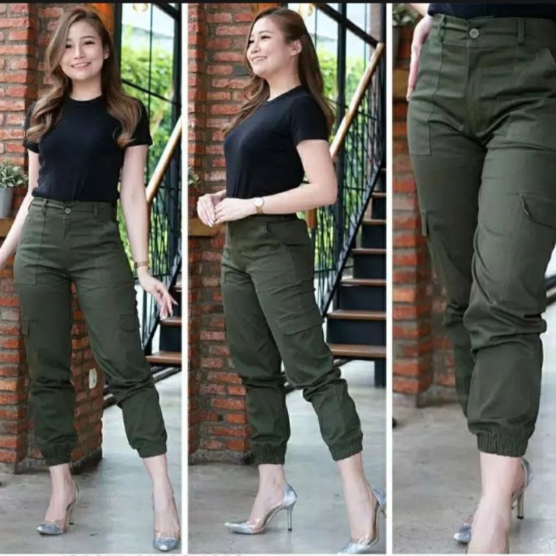 [TERLARIS] Baggy pants Jogger Wanita | Celana cargo drill premium | baggypant jumbo