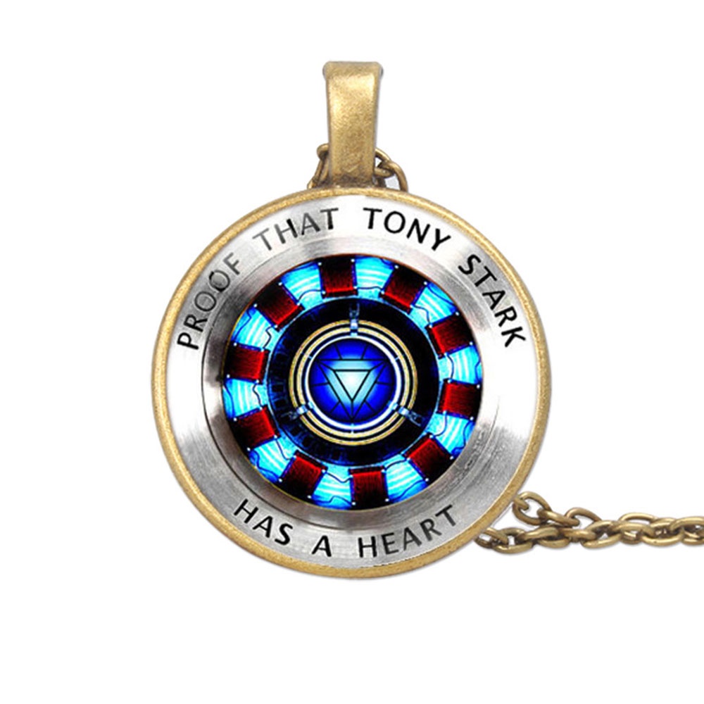 Iron Man Heart Time Gem Liontin Kalung Perhiasan Hadiah