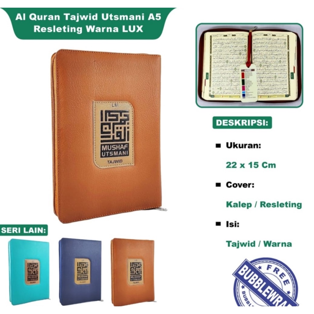 Alquran Utsmani Tajwid Resleting Mushaf Utsmani A5