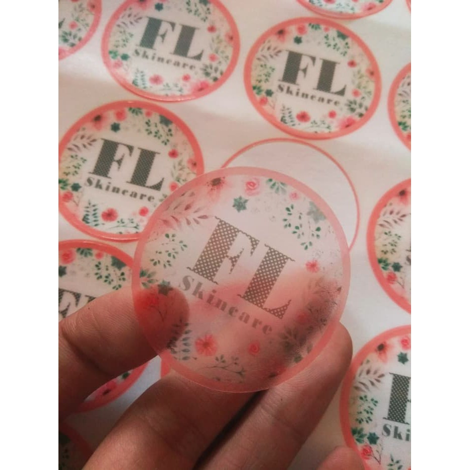 

Unik Stiker label Transparan plus laminasi terakhir
