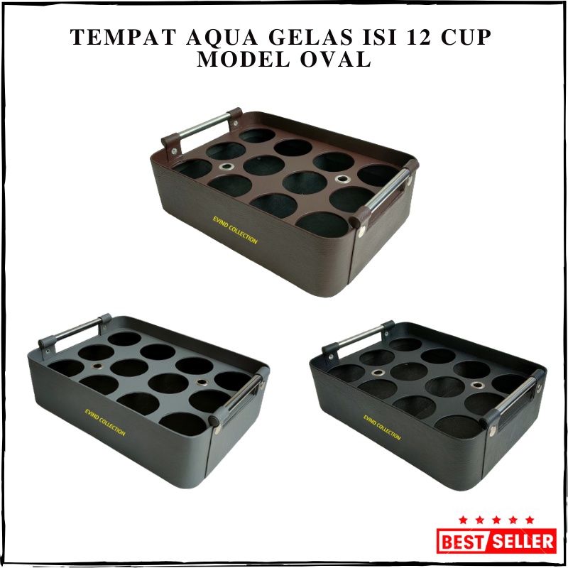 Keranjang Air Mneral Gelas Kulit Sintetis Isi 12 Cup Model Oval Tempat Aqua Gelas Murah