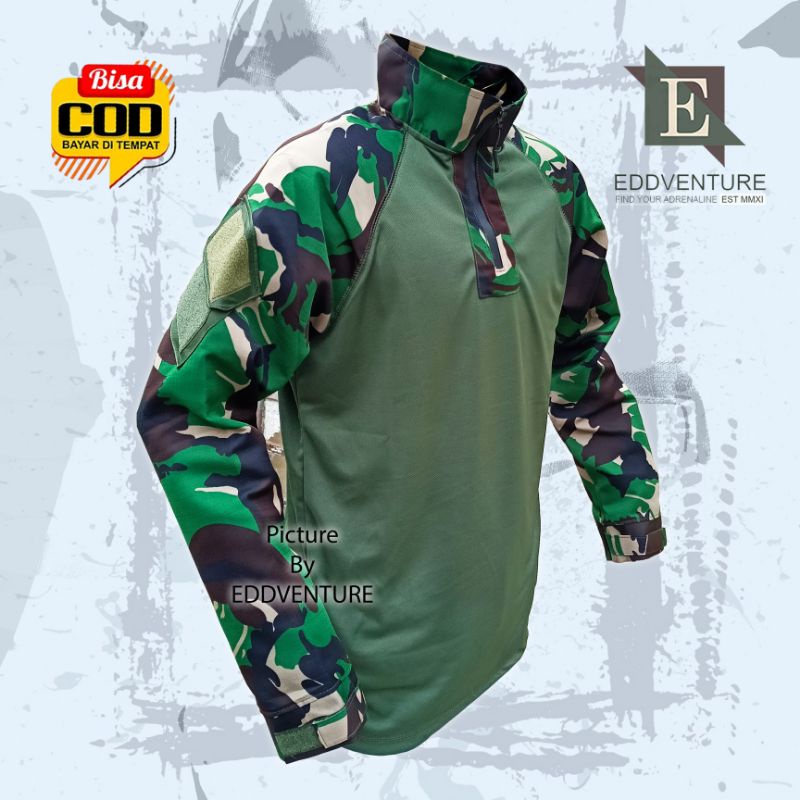 Baju kaos loreng BDU TNI AD tactical malvinas turtleneck lengan panjang pria wanita