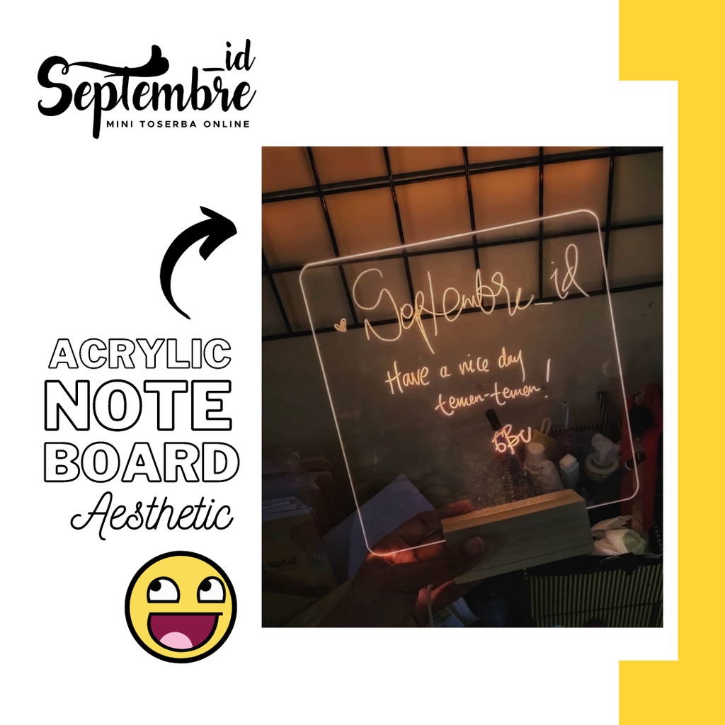 

Acrylic Note Board Papan Tulis Akrilik Acrylic Board Acrylic Lamp Lampu Tulis Akrilik Lampu LED Akrilik