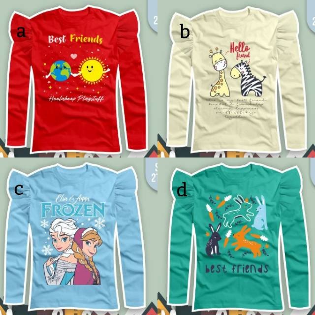 KAOS ANAK CEWE HOOLAHOOP RAMPLE TANGAN