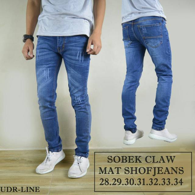 celana Jeans Levis Panjang Pria Sobek / Ripped lutut paha