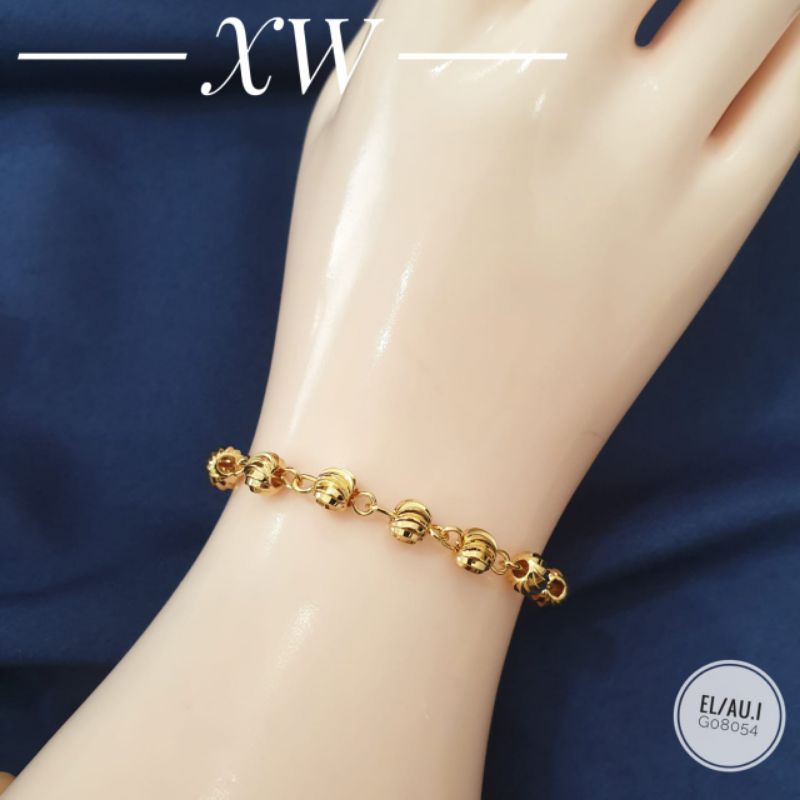 Gelang Biji Lada Besar Warna Gold G08054