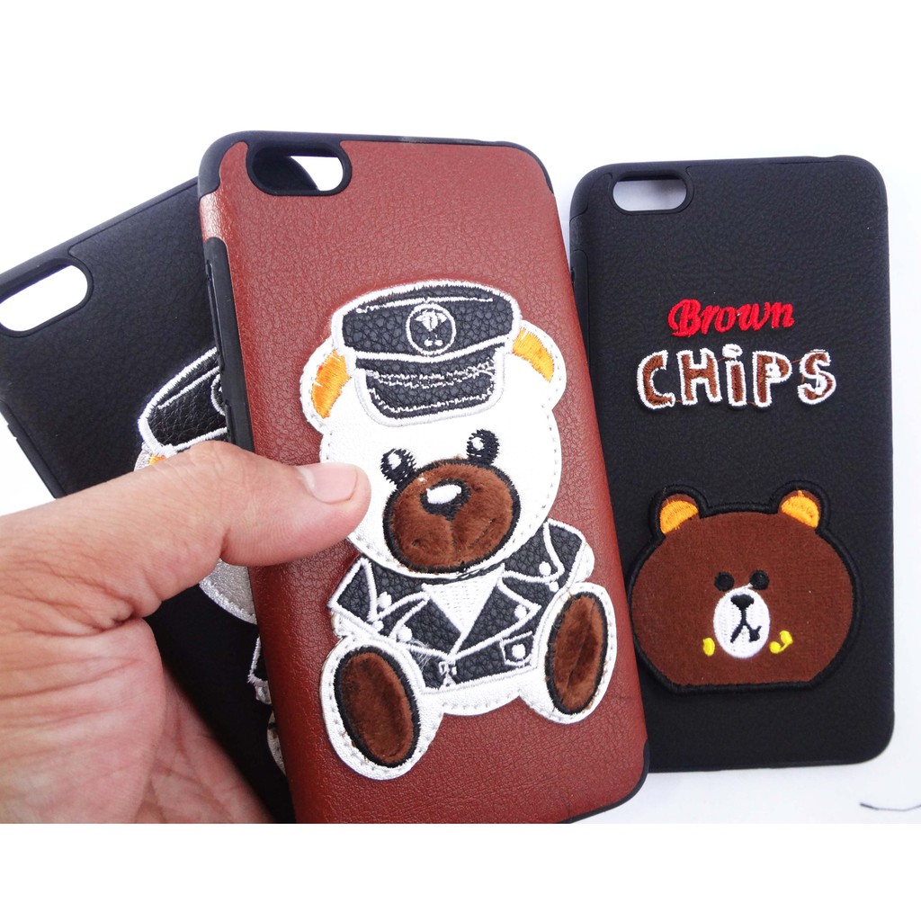 VIVO Y55 Leather SoftCase Style Motif 3D Choco Bear / Softcase Motif