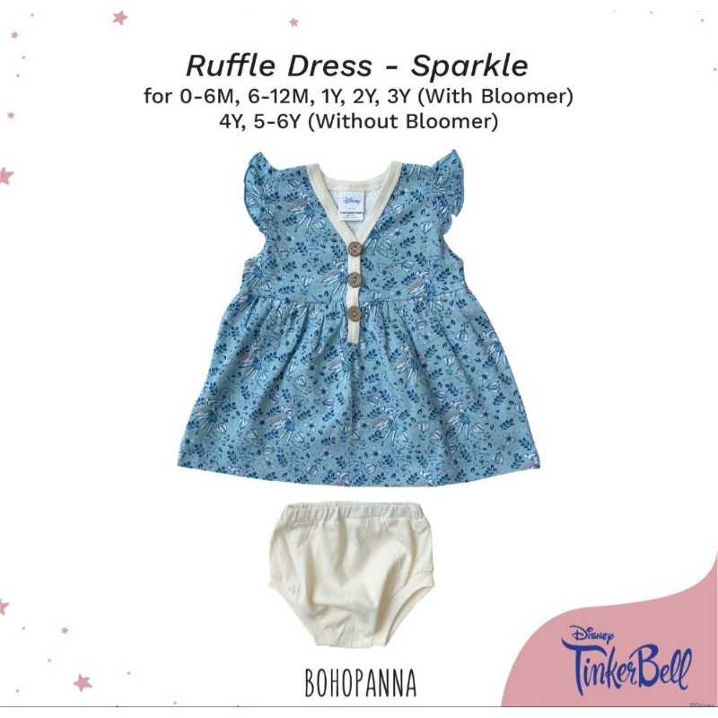 Ruffle Dress Disney Bohopanna 0-6M sampai 5-6Y B21