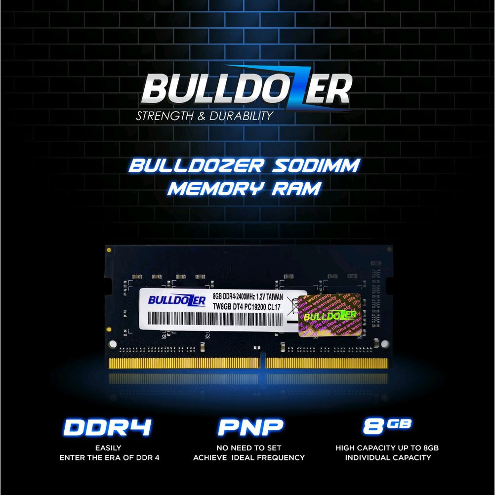 Ram Laptop bulldozer ddr4 8gb pc4-19200 2400mhz 1.2v cl17 sodimm - Memory notebook