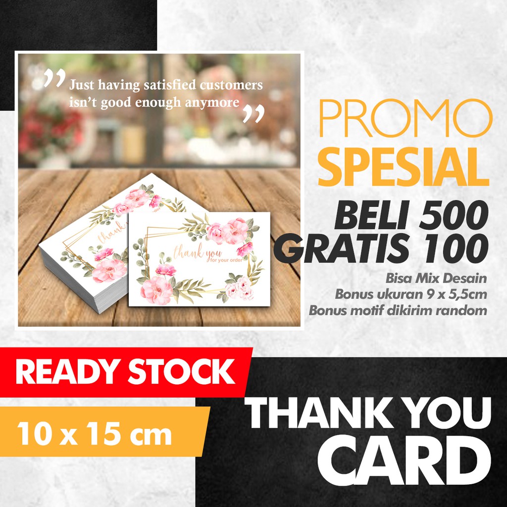 

Thank You Card Floral Series 5.5x9 cm - harga per pcs