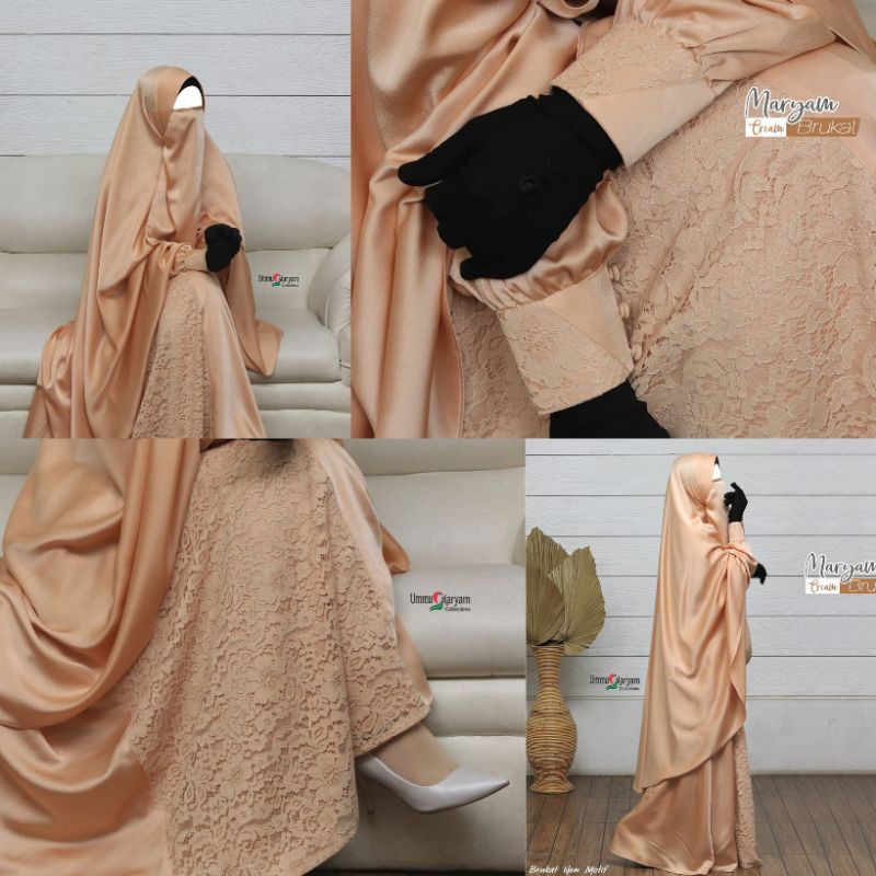 Gamis Syari Brukat Original By Ummu Maryam Collection