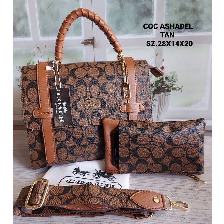 Tas Pesta Wanita Top Handle bag COC Ashadel Set Dompet Panjang