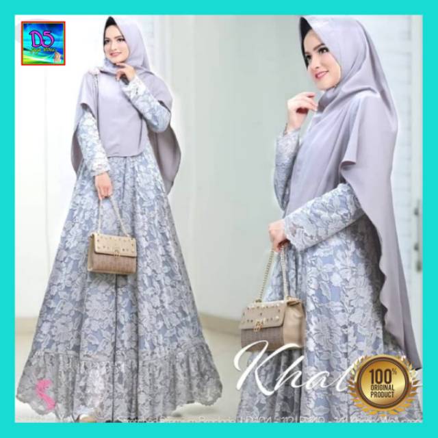 (Termurah)Gamis pesta KHALILA SET HIJAB MEWAH DAN ANGGUN