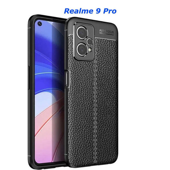 Case Auto Focus Realme 9 Pro Leather Experience SoftCase Slim Ultimate / Casing Kulit