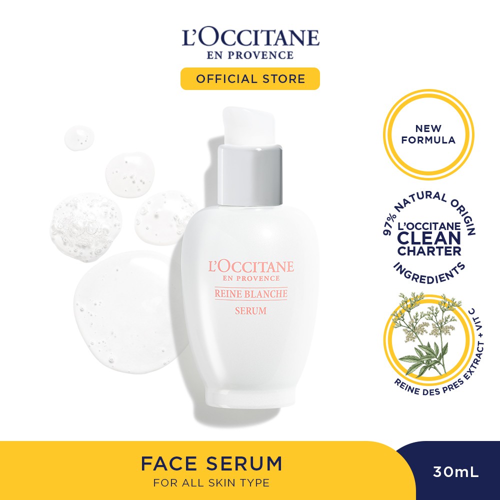 L'Occitane Reine Blanche Bright Serum 30mL New Formula Serum Wajah Mencerahkan & Memudarkan Dark Spot