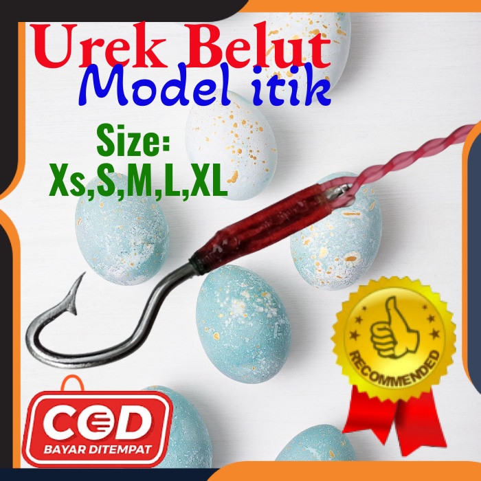 Pancing Belut Sawah Kail Urek Belut Model ITIK ukuran (XS,S,M,L,XL) bahan baja putih tali senar niyl