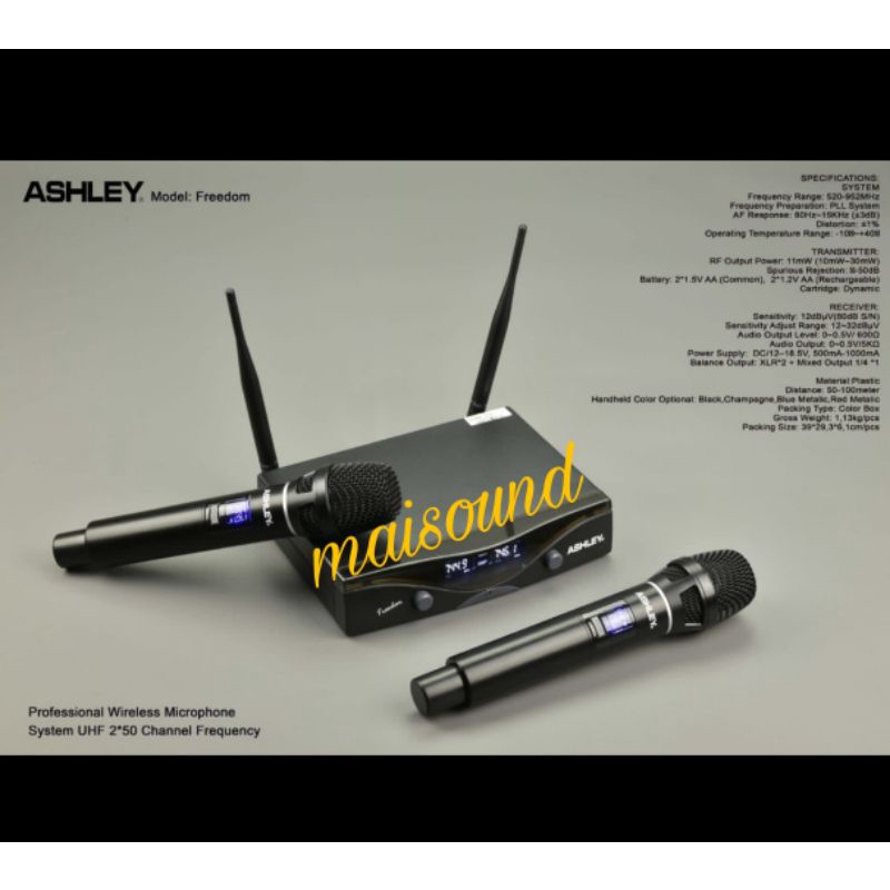 MIC WIRELESS ASHLEY FREEDOM HANDHELD MICROPHONE ASHLEY FREEDOM PEGANG