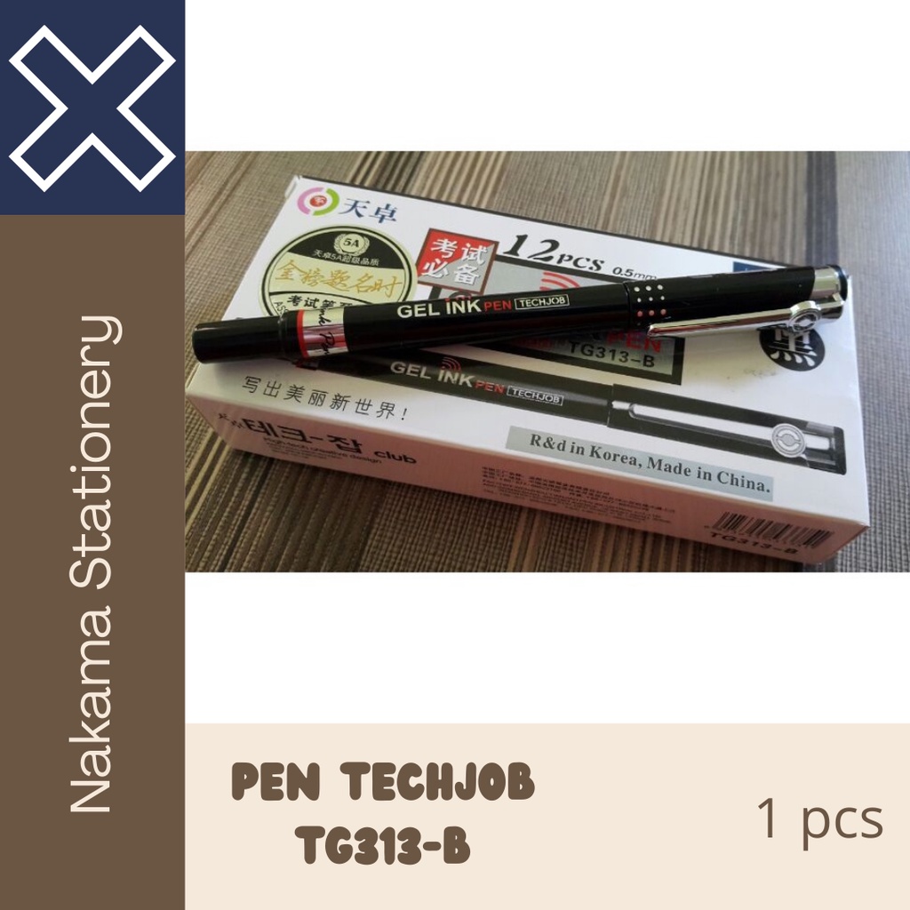 

GEL PEN / PULPEN GEL TECHJOB TG-313 B HITAM