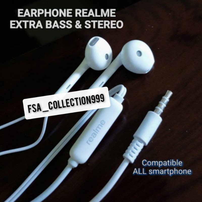 Earphone Realme Original Headset Realme 7 7i C1 C2 C3 C11 C12 C15 5 Pro