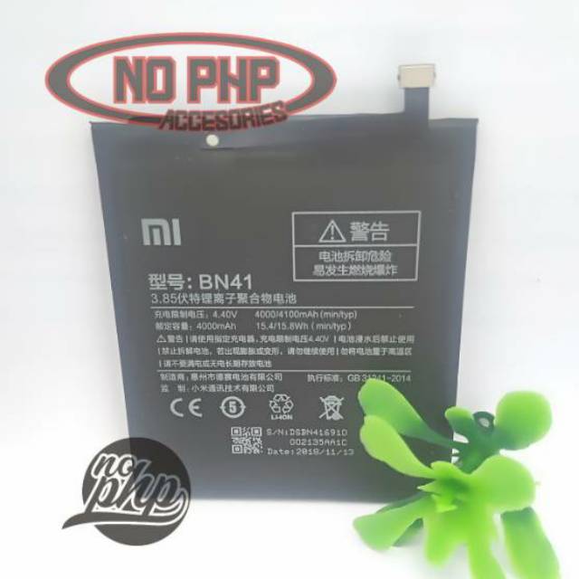 BATRE BATERAI XIAOMI REDMI NOTE 4 / 4X MEDIATEK BN41 ORIGINAL BATTERY BN41