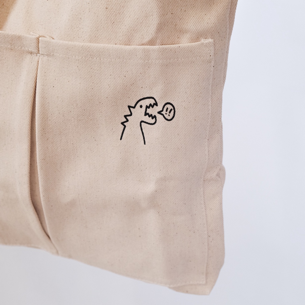Tote bag Canvas polos RAHMA DINO Resleting  dan Double Saku Tambahan Di Depan