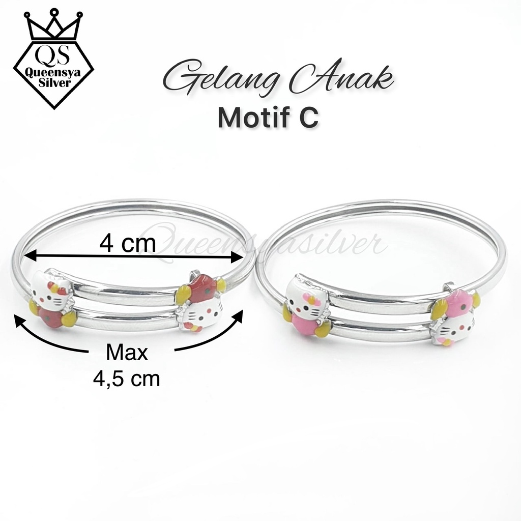 Gelang Perak Anak / Gelang Perak Bayi Hello Kitty QUEENSYA Silver