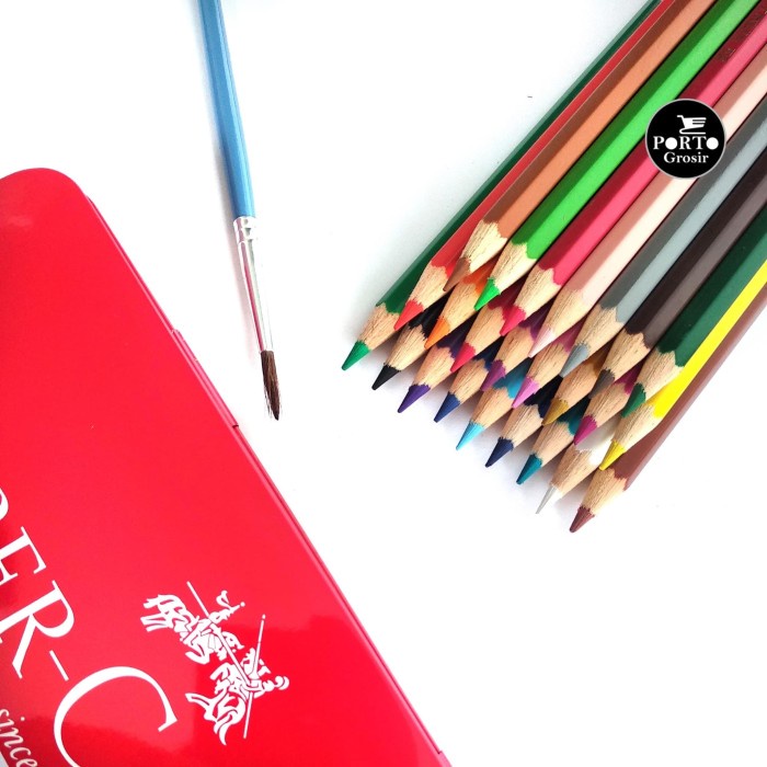 

(DISKON TERMURAH) Faber Castell 24 WaterColour Watercolor Pencil Pensil Warna Tin Case