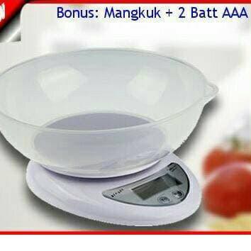 Terbaik.. TERLARIS Timbangan dapur mangkok digital kitchen scale bowl 5 kg kue mangkuk OK Surabaya G
