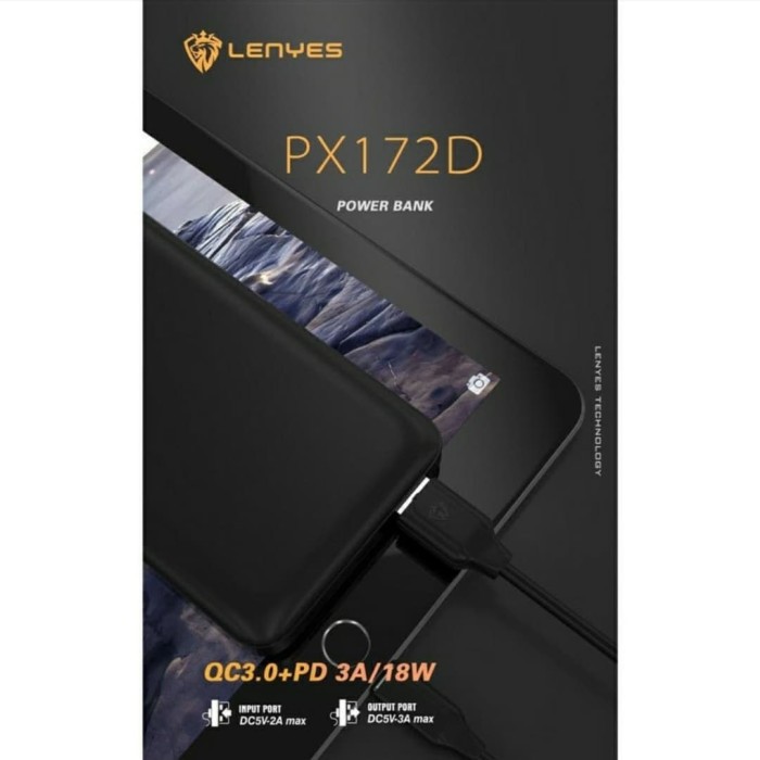 LENYES PX172D 10000MAH POWERBANK FAST CHARGING QC 3.0 ORIGINAL