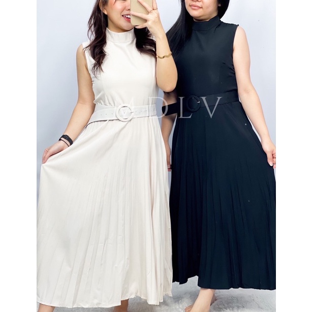 MDLV ~ 9093# Merceda Halter Neck Pleated Maxi Dress Maxi Long Dress Fashion Import