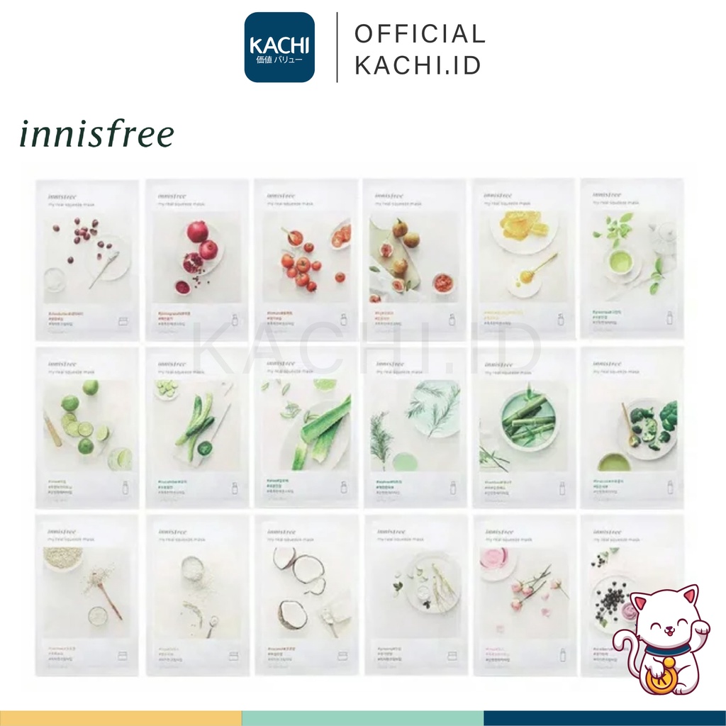 KACHI - INNISFREE Masker Wajah Muka My Real Squeeze Mask Sheet Face 18 Type IF001