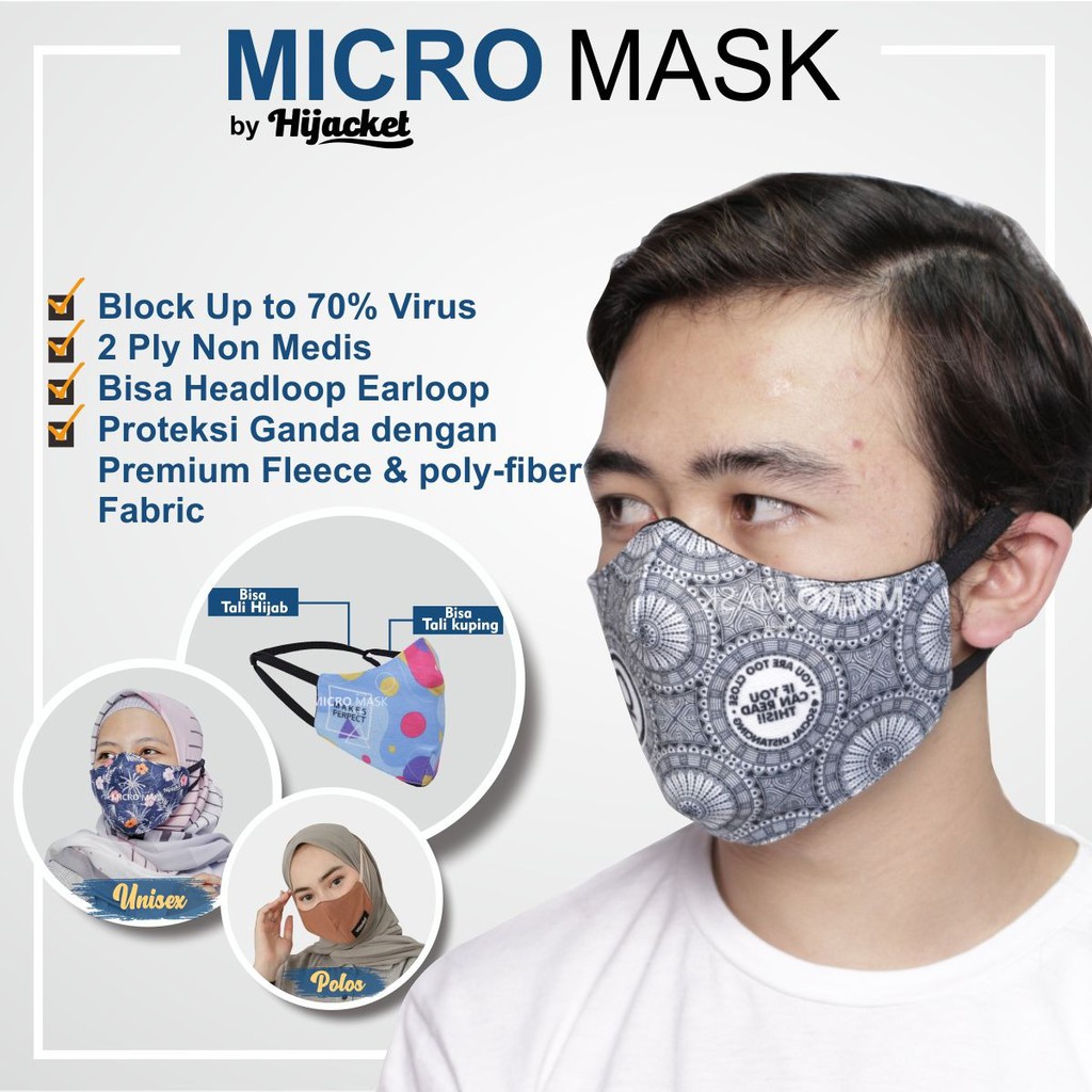  Masker  Hijab Kain  Micromask Masker  Hijacket Spectrum 