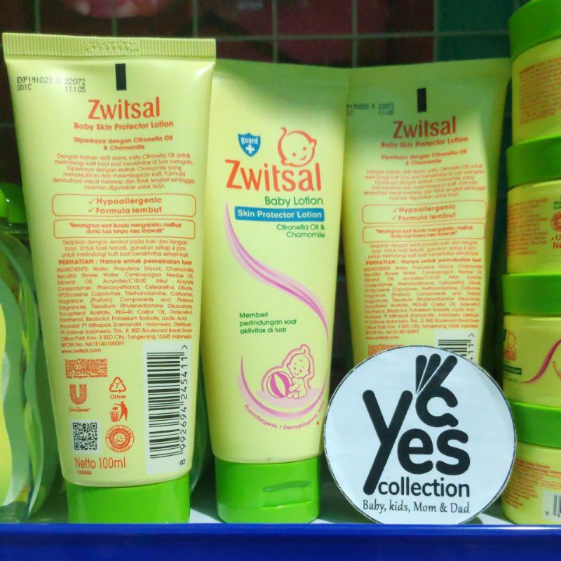 Zwitsal baby skin protector Lotion 100 ml - 50 ml Face &amp; Body Care Cream pelindung gatal kulit bayi citronella chamomile switsal