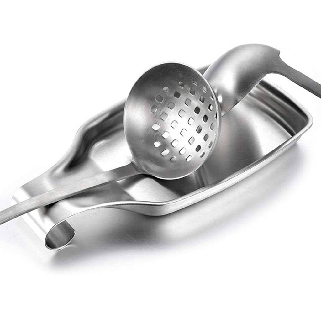 REBUY Sendok Istirahat Restoran Rumah Stainless Steel Peralatan Masak Alat Makan Meja Spatula Berdiri