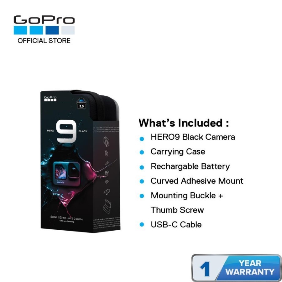 GOPRO HERO9 BLACK - GO PRO HREO 9 HITAM GARANSI RESMI 1 TAHUN